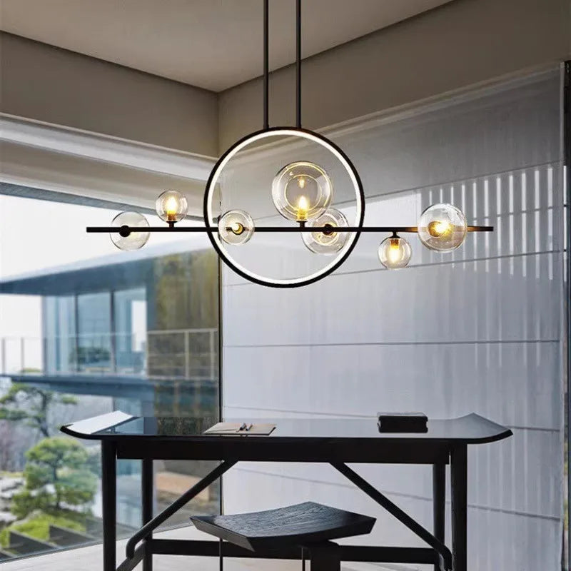 DecorBites™ Bubble Glass Chandelier LED Dining Table Spherical Lighting