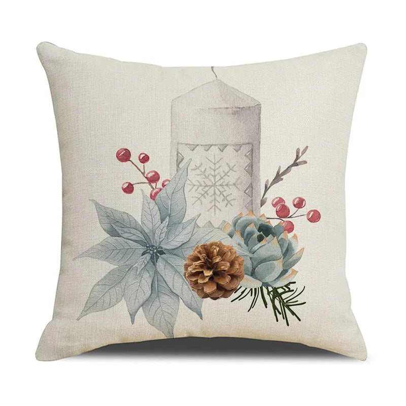 DecorBites™ Cartoon Birds Christmas Pillowcase 45X45cm - Linen Sofa Cushion Cover