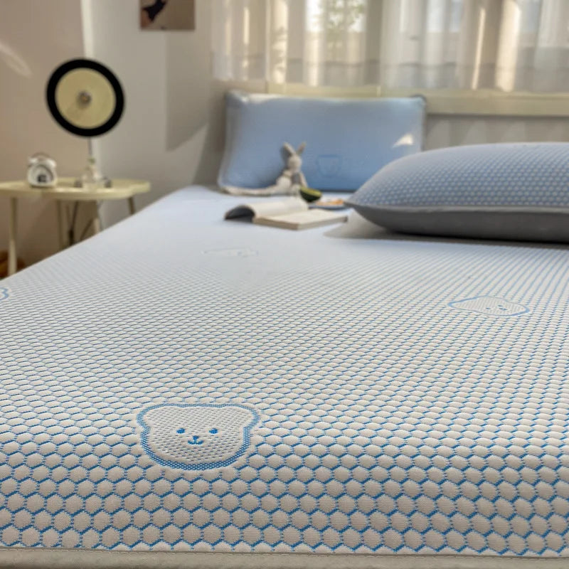 DecorBites™ Cooling Ice Bean Sheet Set: Breathable Rayon Mat & Pillowcases for Summer Bed