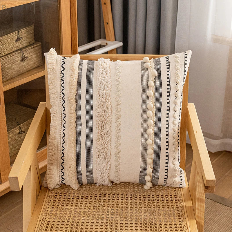 DecorBites™ Bohemian Beige Cushion Cover for Home Decor Sofa Bed 30x50cm/45x45cm