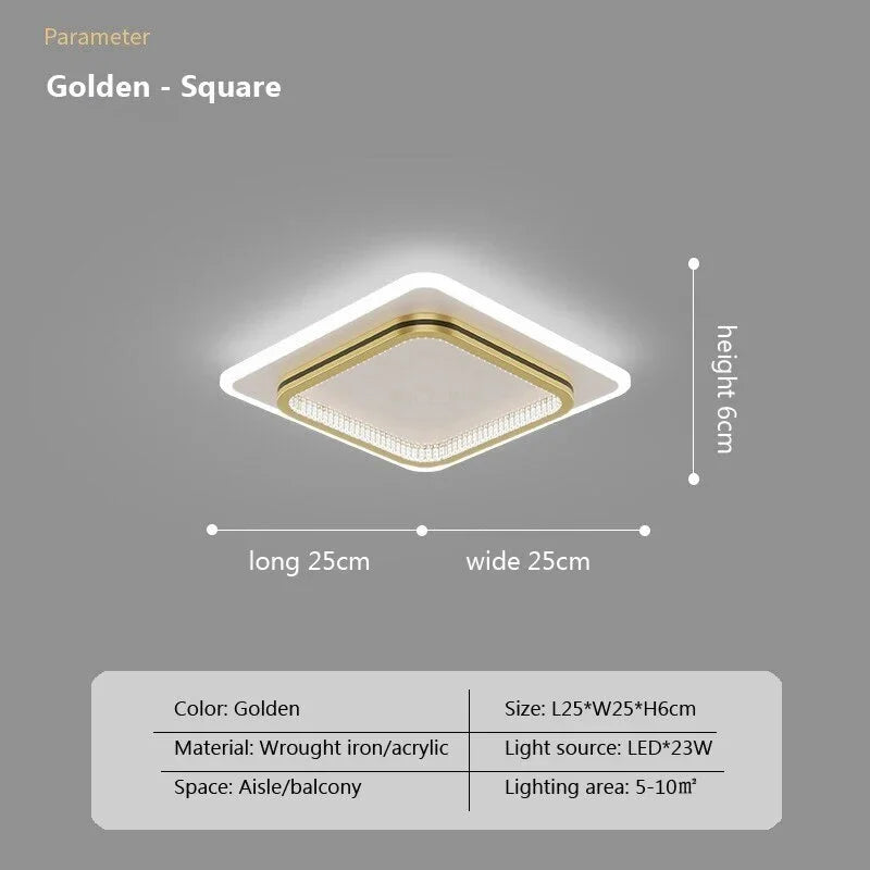 DecorBites™ Crystal Ceiling Lights: Modern Indoor Lighting with LED, Round/Square Luminaria