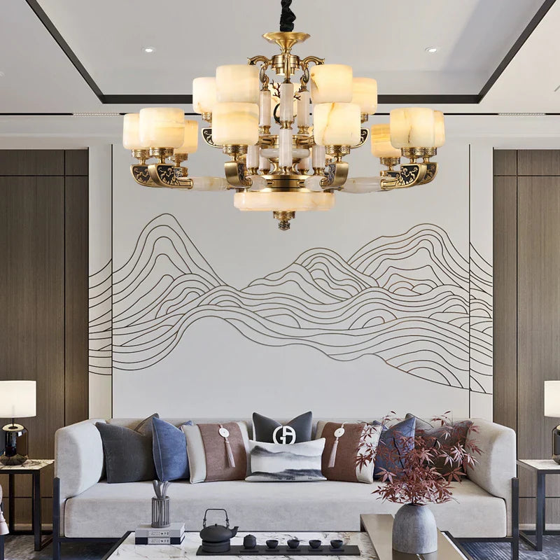DecorBites™ Chinese Jade Chandelier: Modern Living Room & Restaurant Décor