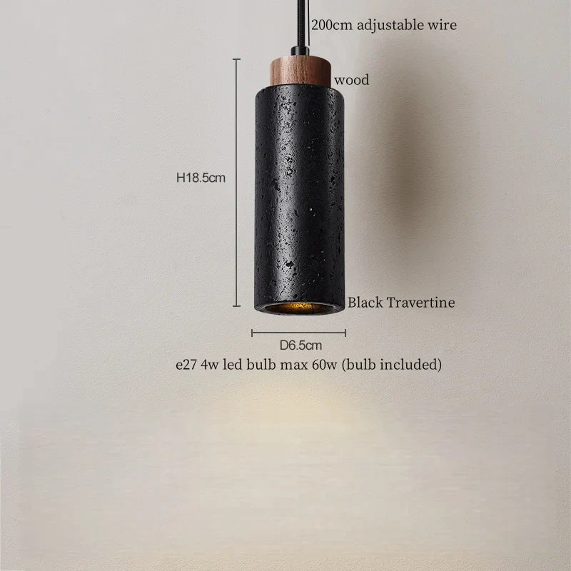 DecorBites™ Black Stone LED Hanging Pendant Light for Modern Home Decor