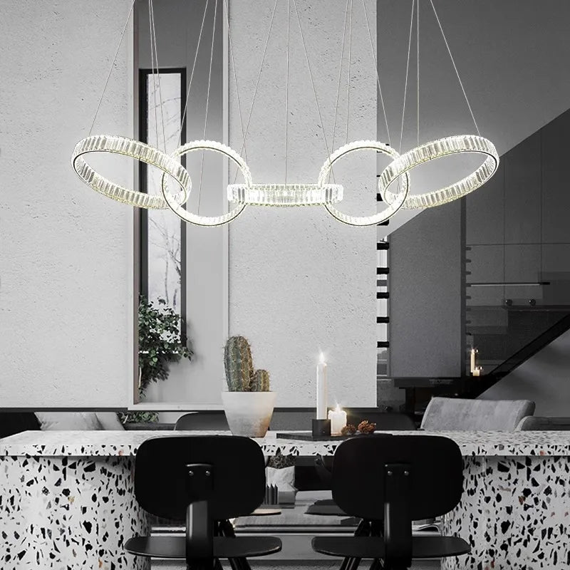 DecorBites™ Crystal Chandelier Pendant Light for Living Room Dining Room Ceiling Lighting