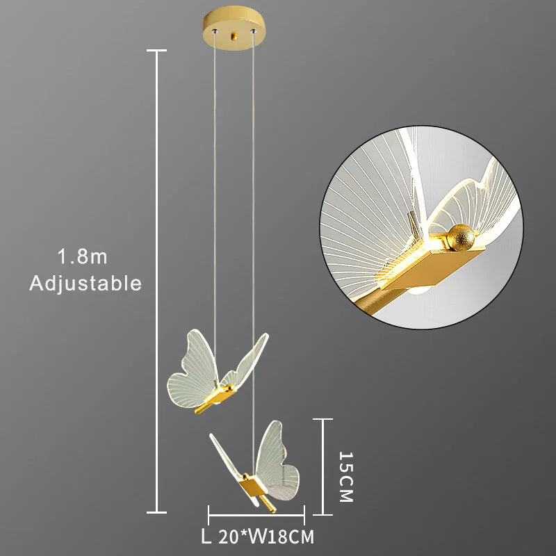 DecorBites™ Butterfly Acrylic LED Chandelier for Bedroom & Home Decor