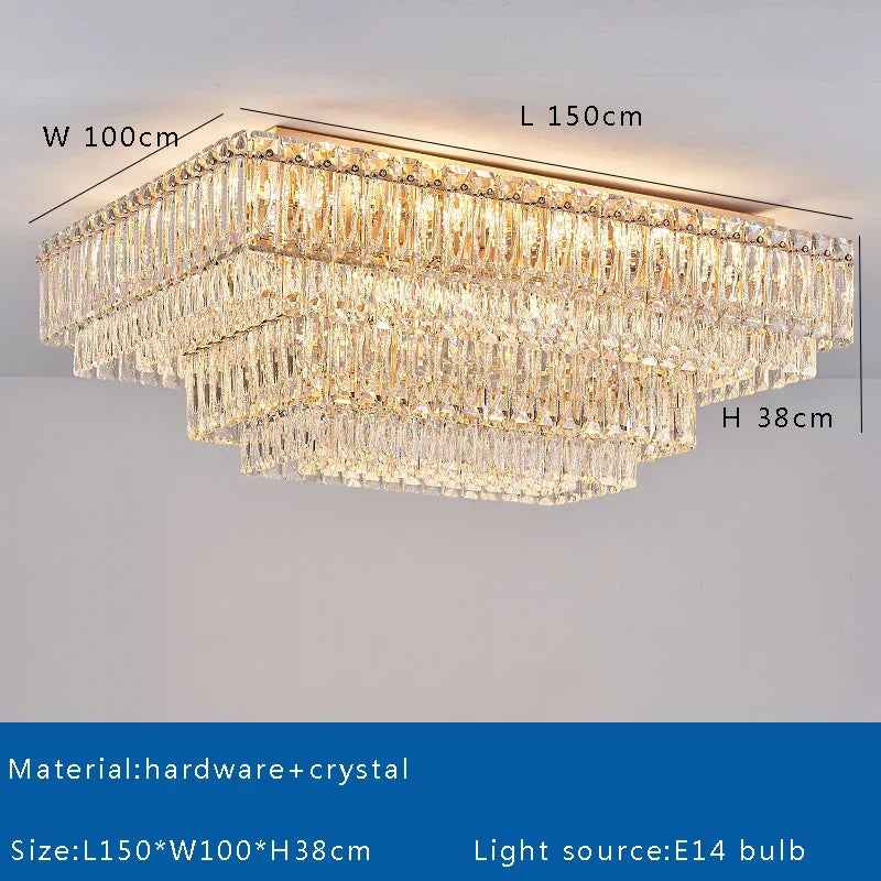 DecorBites™ Crystal Round Ceiling Lamp - Nordic Luxury Home Decor Luxe Chandelier