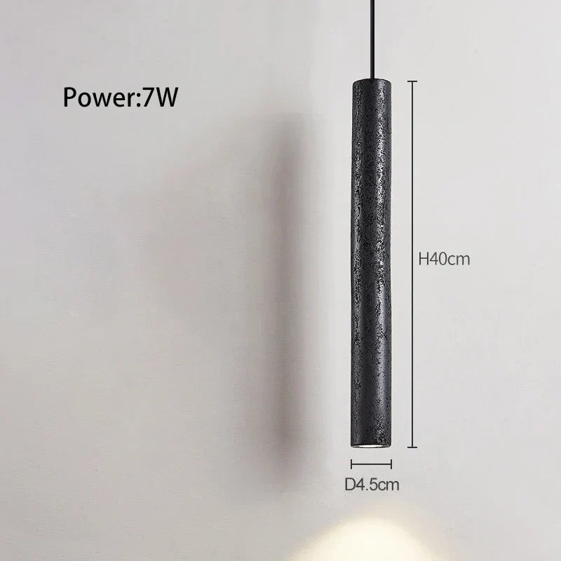 DecorBites™ Black Stone Tube LED Chandelier for Bedroom Lighting