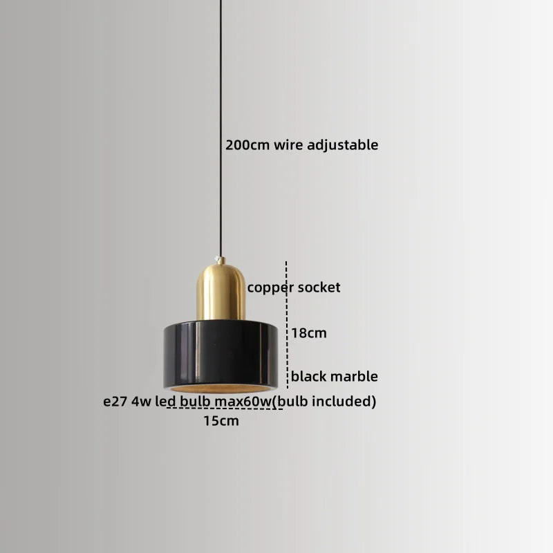 DecorBites™ LED Marble Pendant Lamp: Modern Luxury Hanging Light for Home, Restaurant & Bedroom