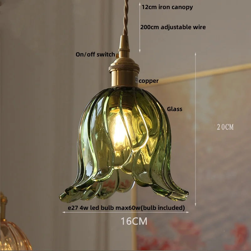 DecorBites™ Clear Glass LED Pendant Bar Kitchen Nordic Copper Dining Room Suspension