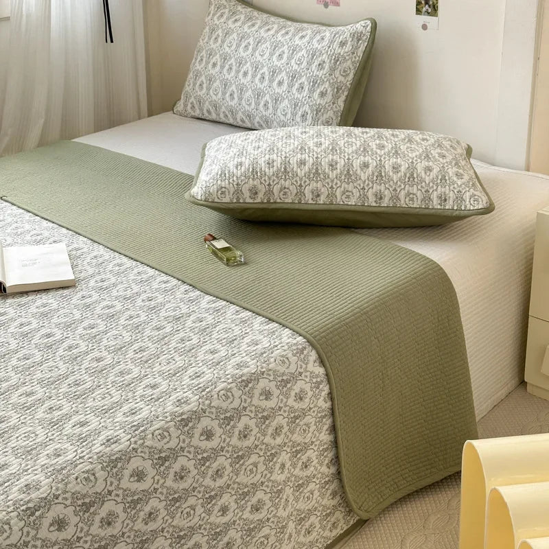 DecorBites™ Double-Sided Cotton Bed Cover Quilted Tatami Mat, Soft & Anti-Slip Mattress
