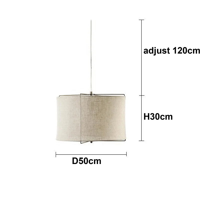 DecorBites™ Linen Fabric Chandelier: Japanese Retro Handmade Art Lamps for Restaurant, Bedroom, Bar Counter