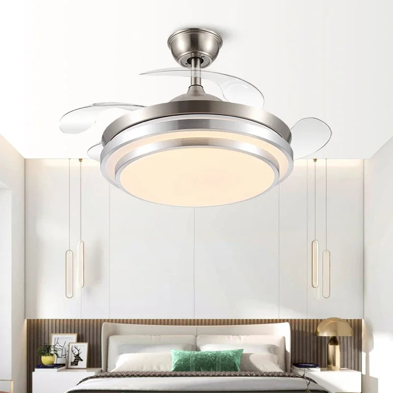 DecorBites™ 42" Retractable LED Ceiling Fan, Remote Control, Modern Design
