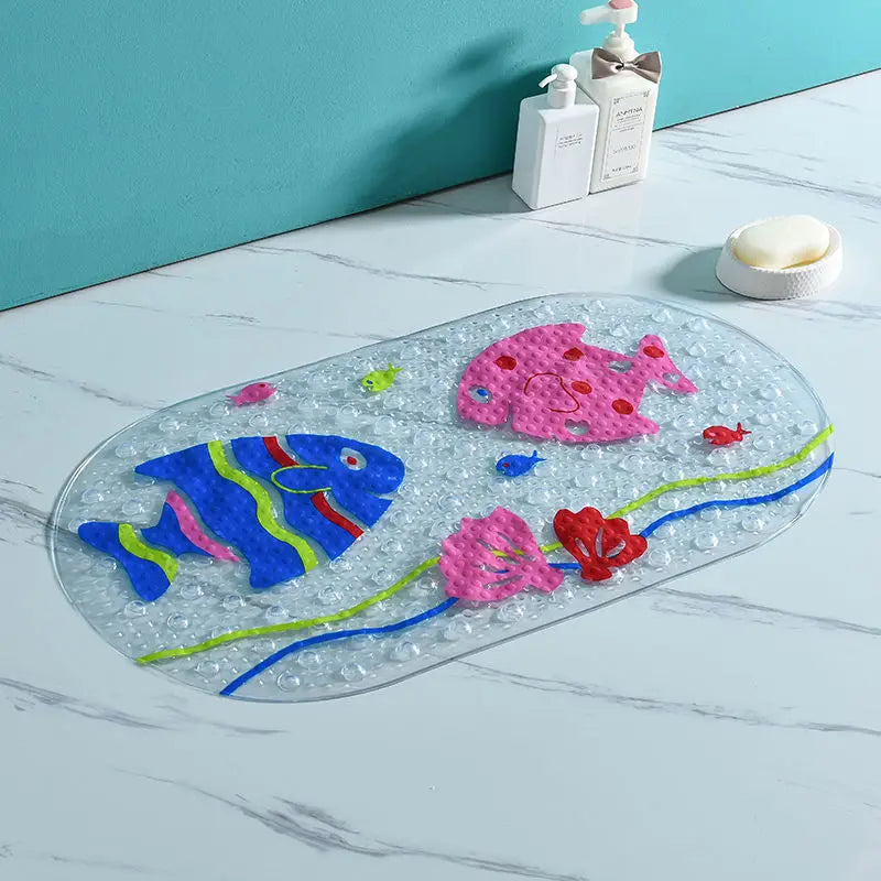DecorBites™ Cartoon Non-Slip Bathroom Mat with Suction Cup for Child Bathtub Eco-Friendly