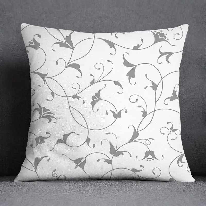 DecorBites™ Geometric Floral Print Lumbar Pillow Case 45X45cm Sofa Cushion Cover