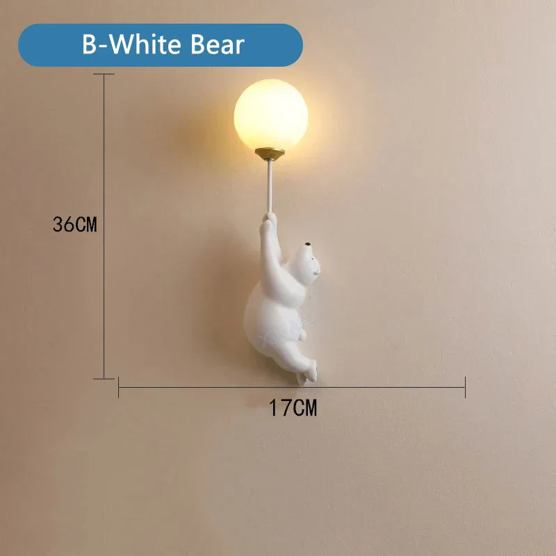 DecorBites™ Bear Night Light: Nordic Cartoon Moon Lamp for Kids Room Decor