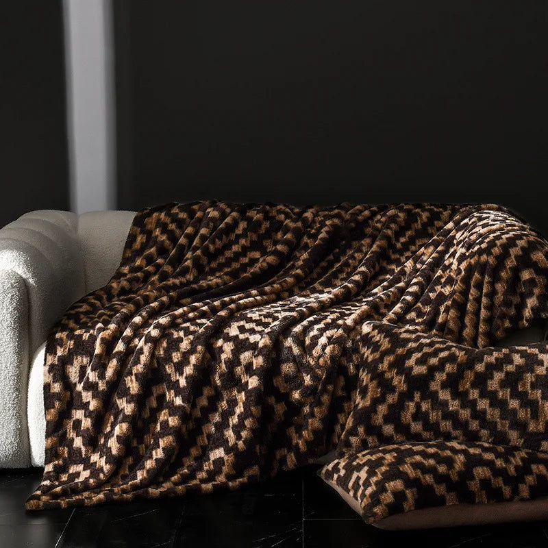 DecorBites™ Cosy Faux Rabbit Plush Blanket in Milk Velvet for Single Sofa Decoration & Napping