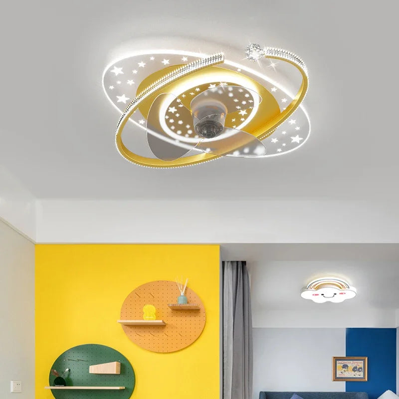 DecorBites™ Ceiling Fan Light with 360° Rotation - Quiet & Stylish for Home Décor