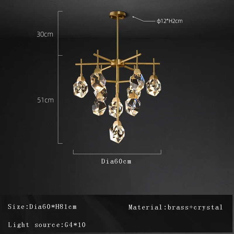 DecorBites™ Crystal Chandelier Ceiling Light Modern Design for Living Room Dining Area
