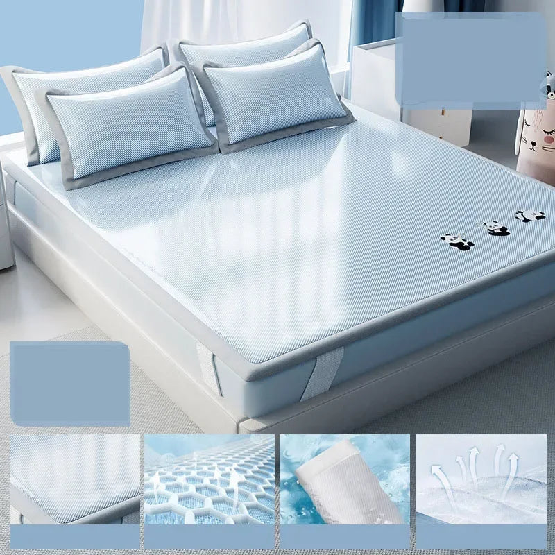DecorBites™ Cooling Antibacterial Mattress: High-quality, Skin-friendly, Breathable, Foldable, Summer Mat Protector