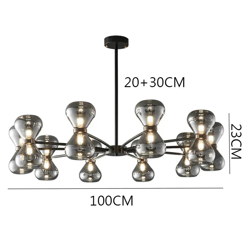 DecorBites™ LED Pendant Chandelier: Stylish Ceiling Lamp for Bedroom, Living Room Decor