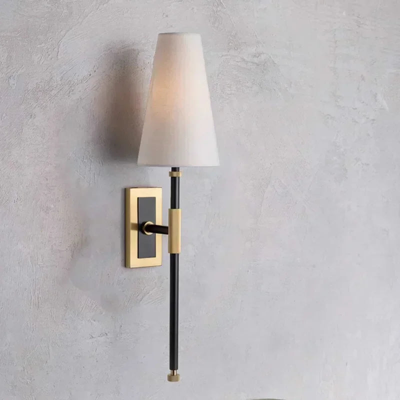 DecorBites™ Copper Cloth LED Wall Lamp for Elegant Decor in Bedroom, Living Room & Corridor