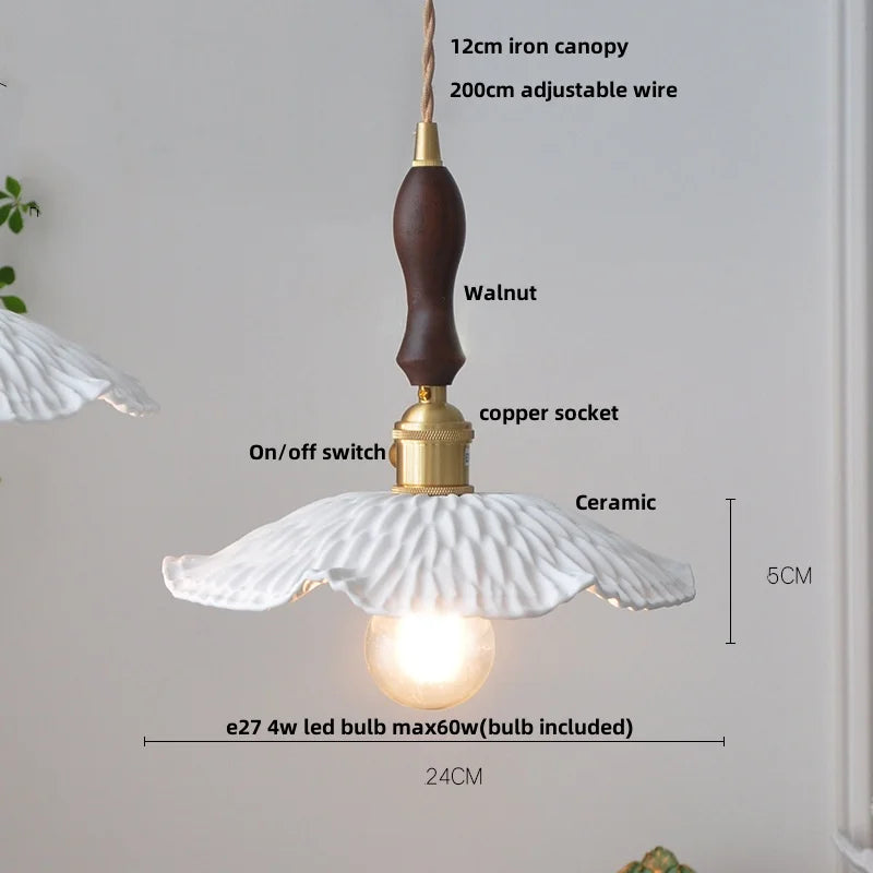 DecorBites™ Ceramic LED Pendant Light Fixture for Home Decor Minimalism Hanging Lamp