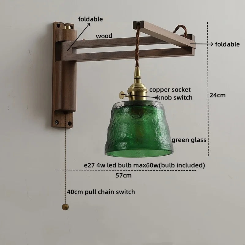 DecorBites™ Ceramic Walnut Wall Sconce with Knob Switch for Bedroom Living Room