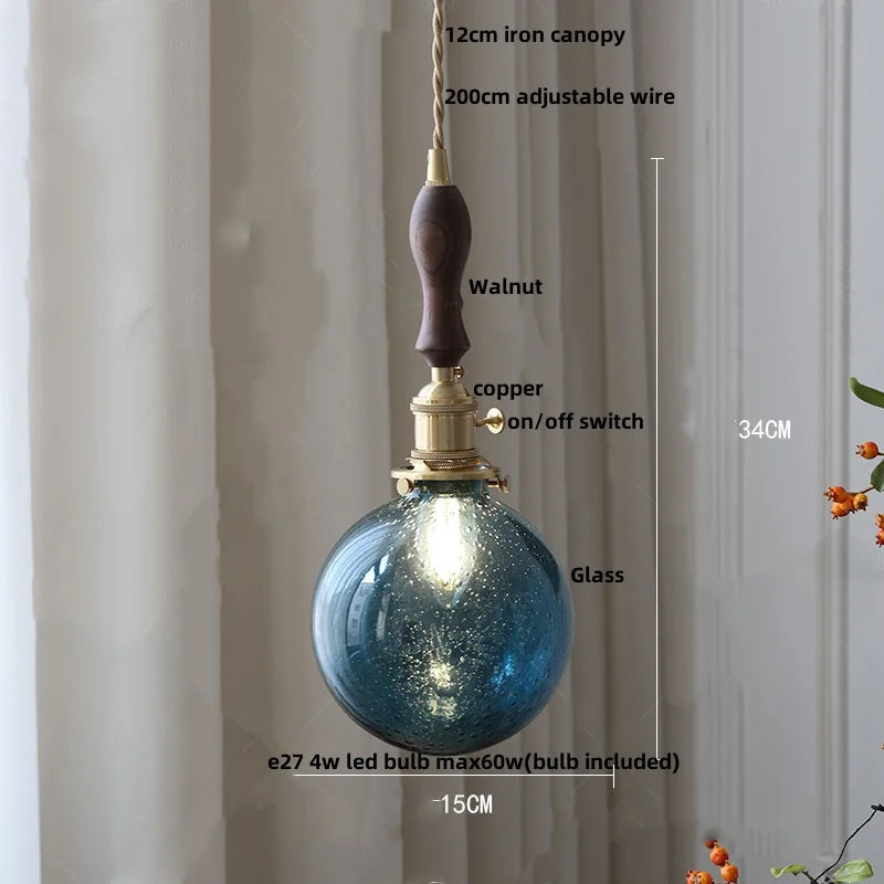 DecorBites™ Glabe Glass LED Pendant Light Fixture, Nordic Modern Design for Bedroom, Kitchen, Aisle