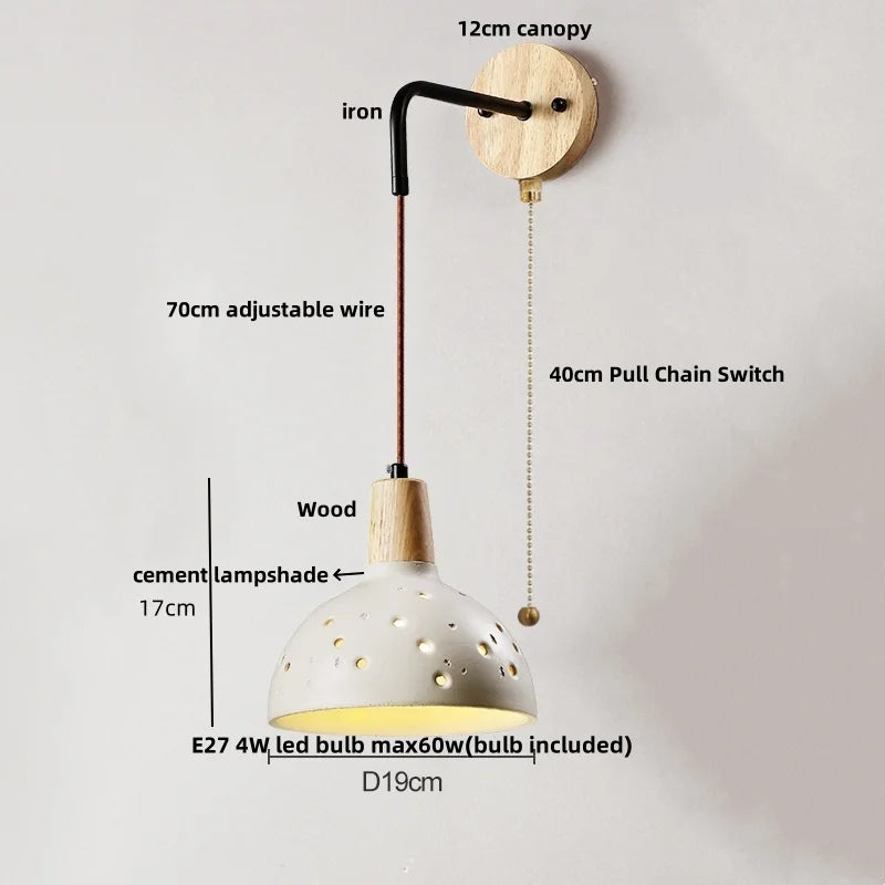 DecorBites™ LED Wall Light Fixture with Pull Chain Switch - Modern Nordic Design