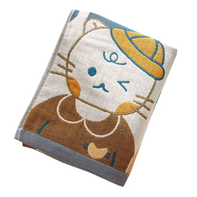 DecorBites™ Cotton Gauze Bath Towel - Large Cartoon Towel 70x140cm