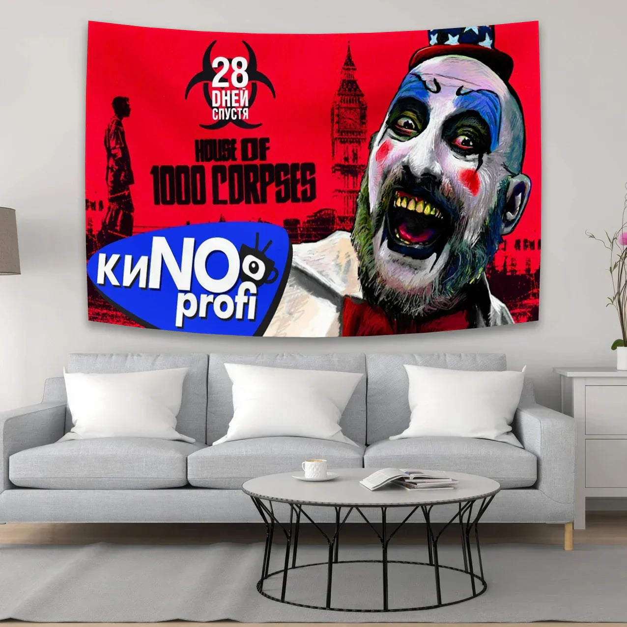 DecorBites™ Horror Movie Tapestry Halloween Curtains - Psychedelic Home Decoration Wall Canvas