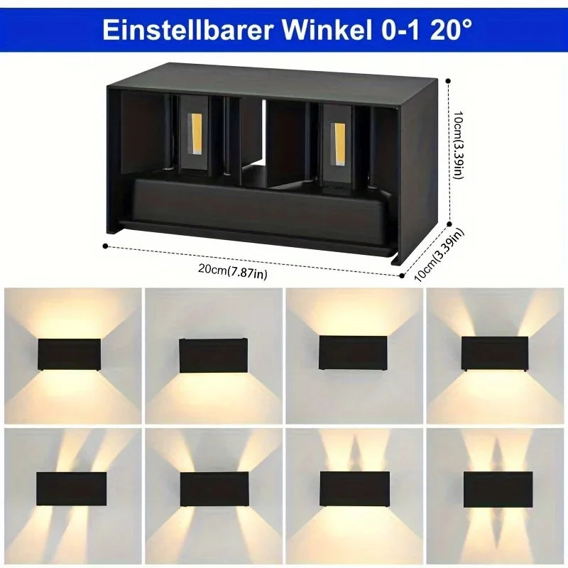 DecorBites™ 24W LED Wall Light Up Down Adjustable Beam Cold IP65 Modern