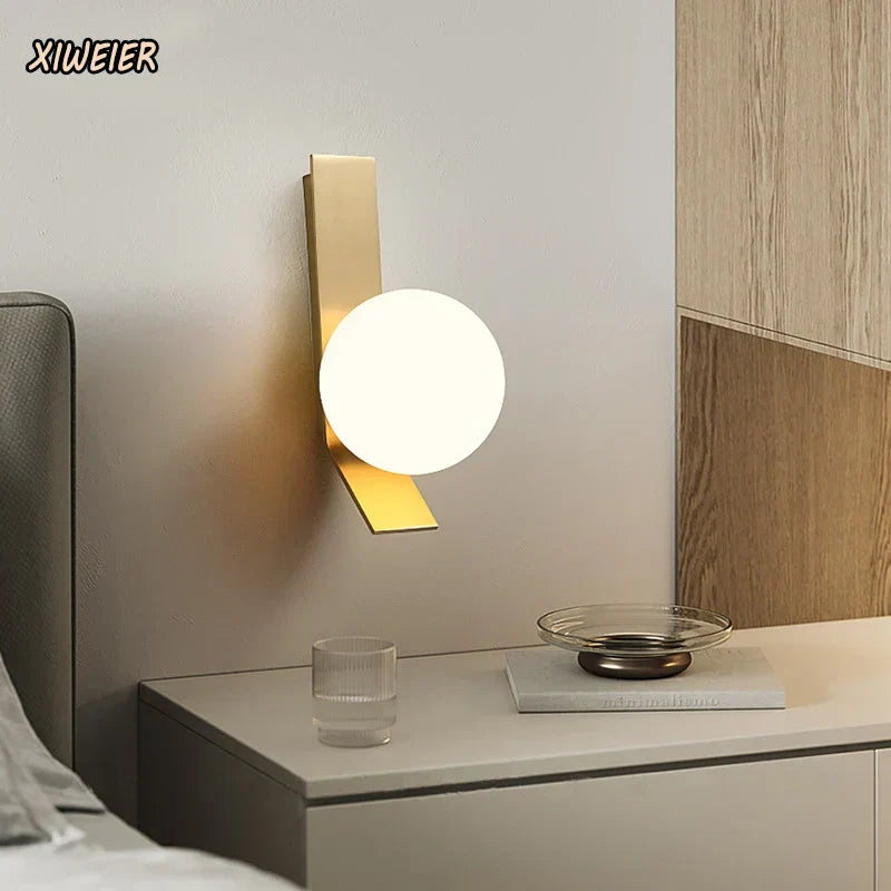 DecorBites™ Glass Ball Nordic Wall Lamp for Living Room Bedside Study Balcony