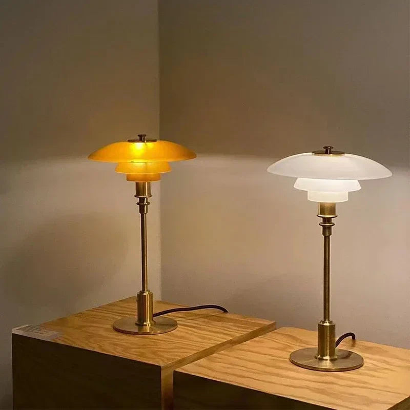 DecorBites™ Glass Desk Lamp: Modern Danish Design for Living Room, Study, or Hotel Bedside