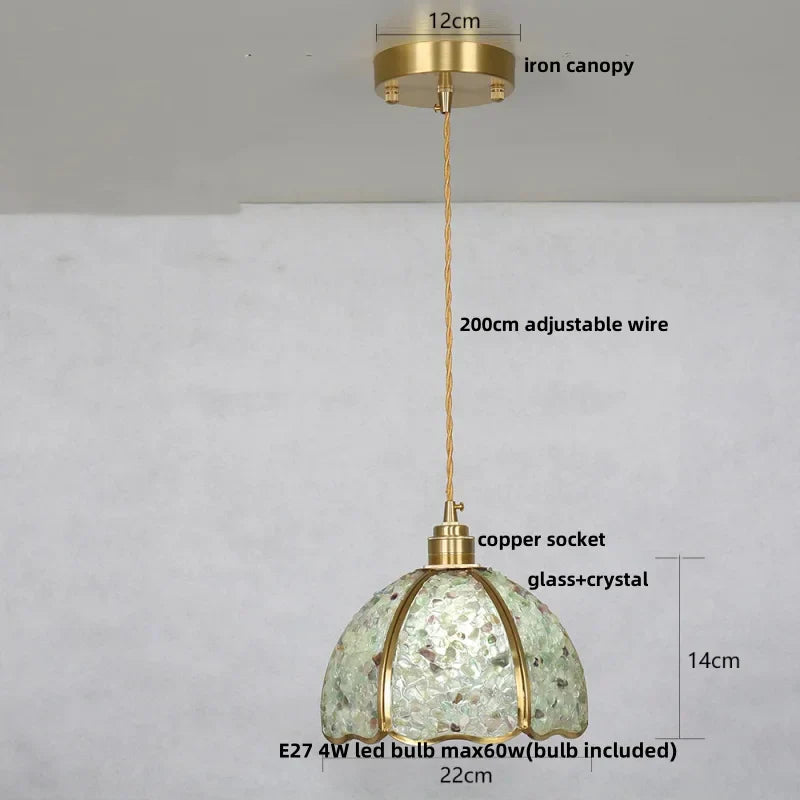 DecorBites™ Crystal Glass LED Pendant Lamp: Modern Nordic Style Hanging Light Fixture for Home Decor