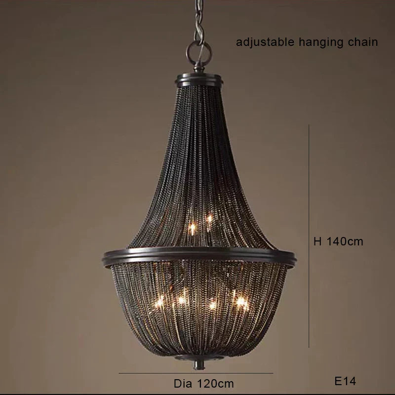 DecorBites™ Black Tassel Ceiling Chandelier: Designer Dimmable Home Decor for Living Room