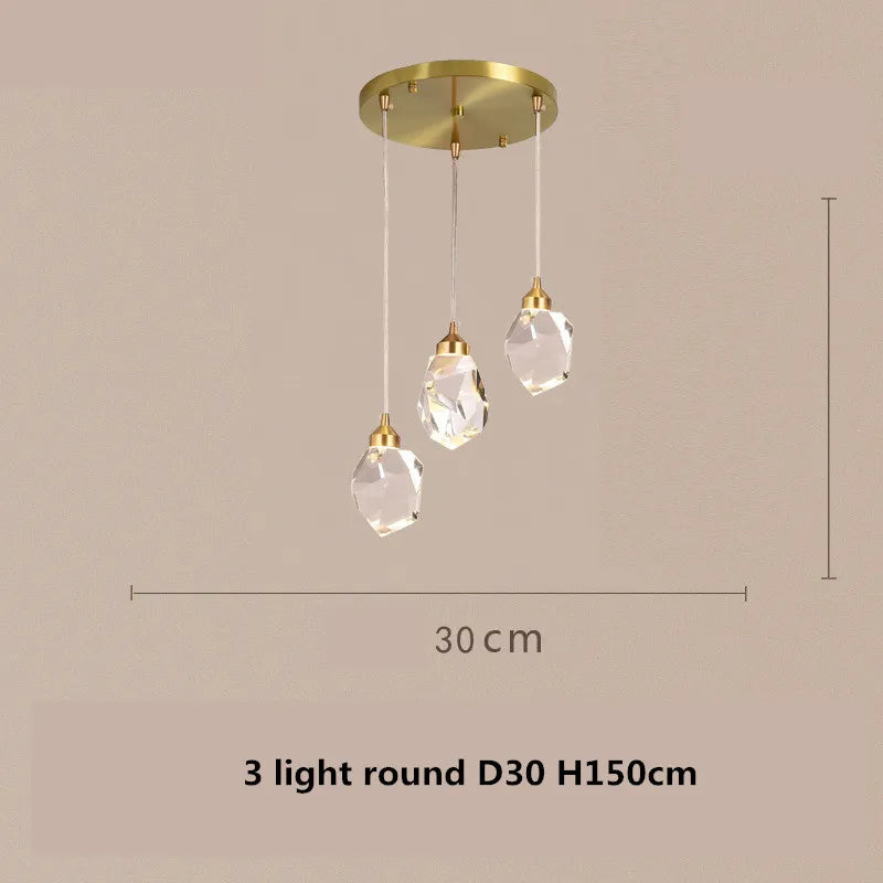 DecorBites™ Copper LED 3-Light Dimmable Crystal Chandelier