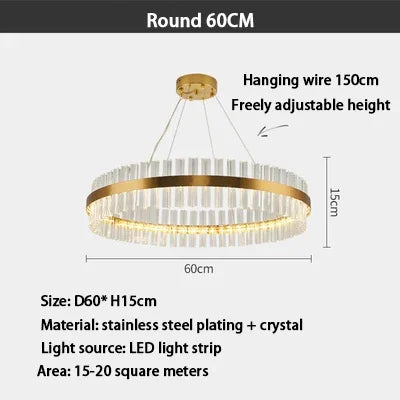 DecorBites™ Crystal LED Ring Chandelier: Modern Home Lighting Fixture