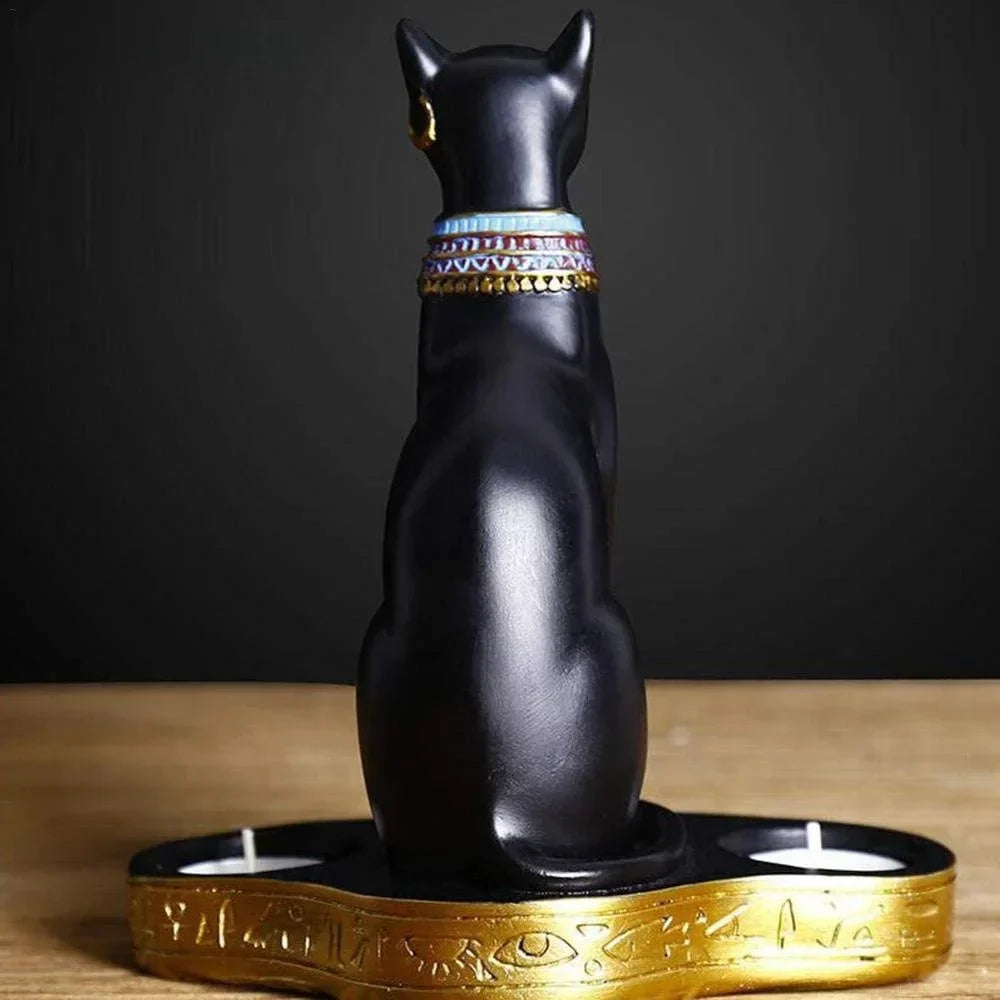 DecorBites™ Cat Goddess Candle Holder Resin Statue Retro Figurine Decoration Ornament