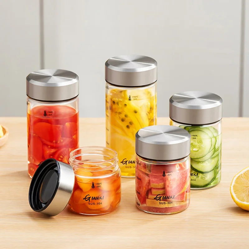 DecorBites™ Glass Sealed Jug | Vacuum Airtight Food Storage Jar | Kitchen Organizer