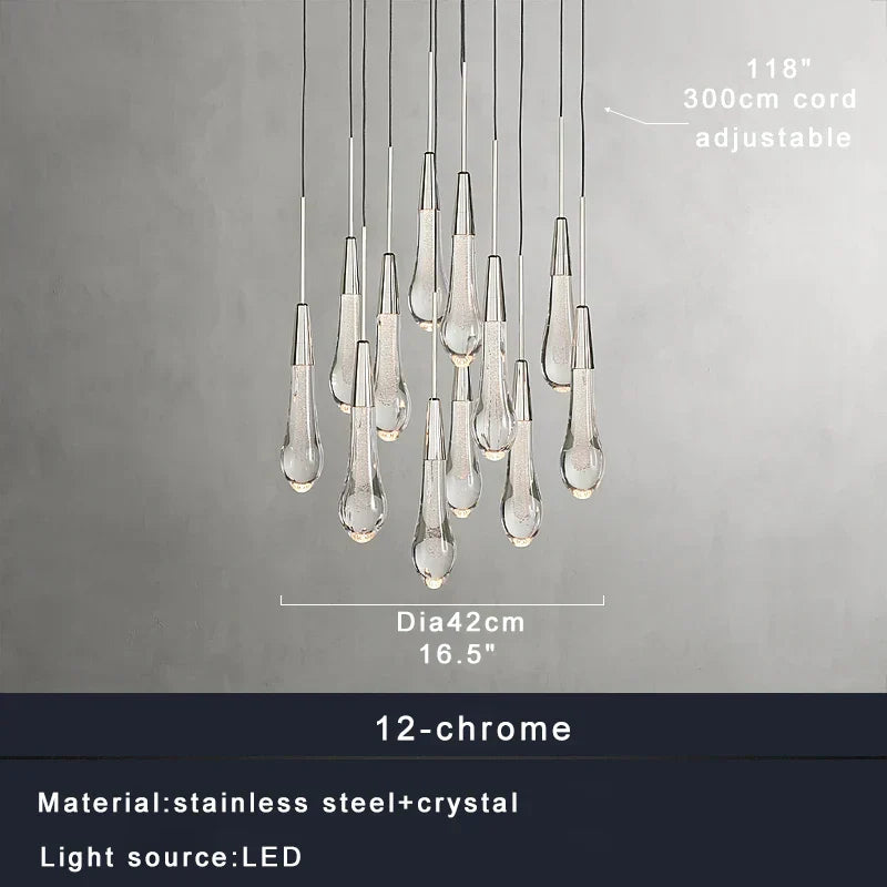 DecorBites™ Crystal Ceiling Pendant Lights for Dining Room, Luxury Designer Foyer Decor Lighting