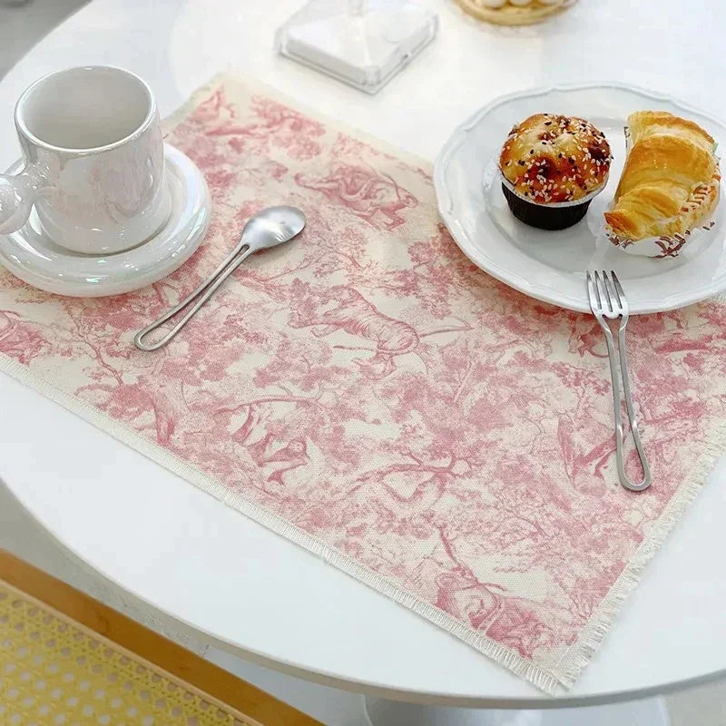 DecorBites™ Cotton Linen Place Mat Set - Tableware Cushion for Kitchen Dining