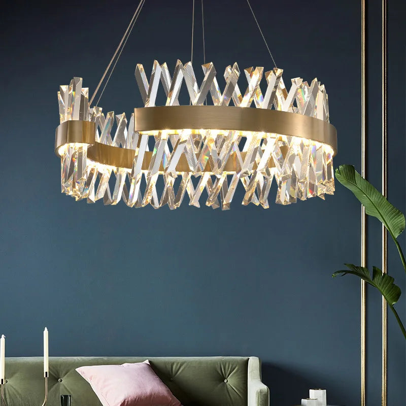 DecorBites™ Gold Metal S Shape LED Pendant Lamp for Luxury Living, Bedroom, and Hotel