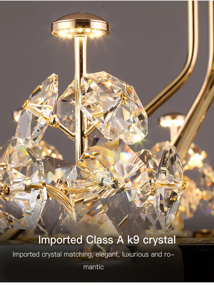 DecorBites™ Luxe Crystal Ceiling Chandelier - Elegant Home Decor Hanging Light for Living Room