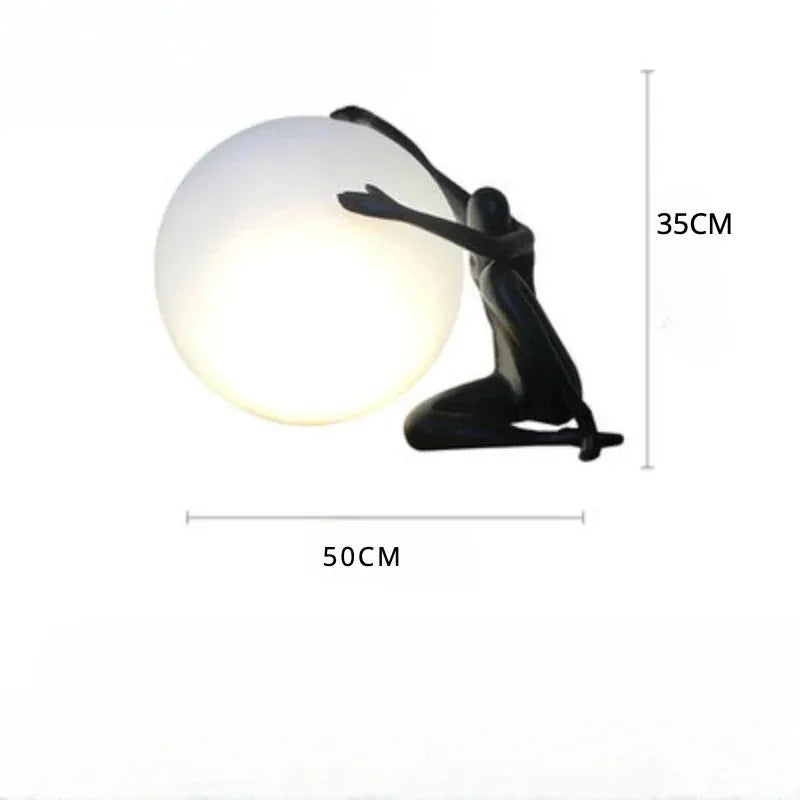 DecorBites™ Ball Holding Character Resins Lamp for Living Room Bedroom