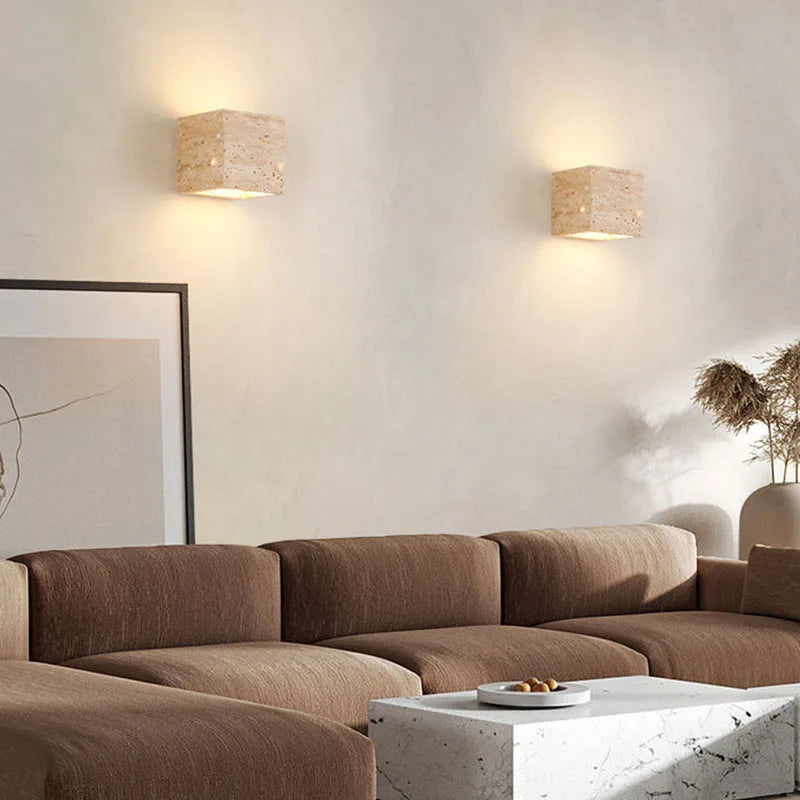 DecorBites™ Cuboid Stone LED Wall Lamp 3000K Parlor Bedroom Stairs Creative Lighting
