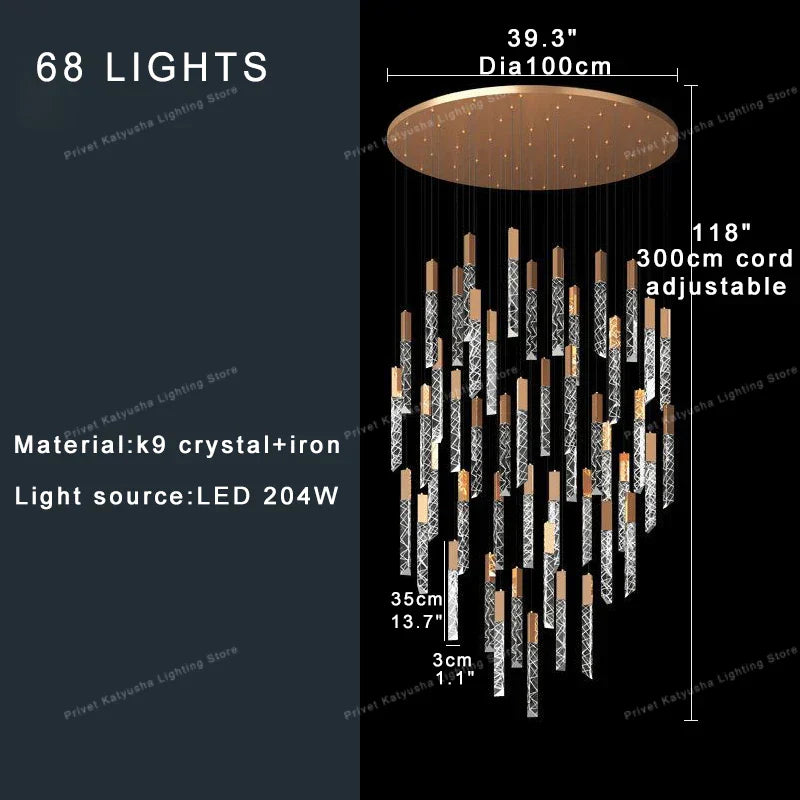 DecorBites™ Crystal Ceiling Pendant Lights - Adjustable, Elegant, Circular Design