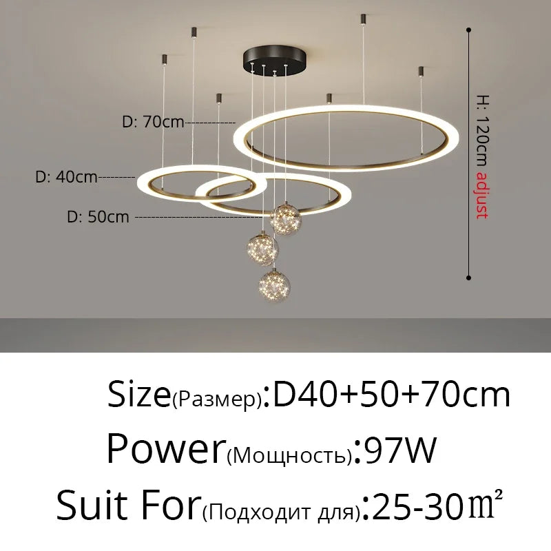 DecorBites™ LED Star Chandelier for Modern Living Room Bedroom Decor