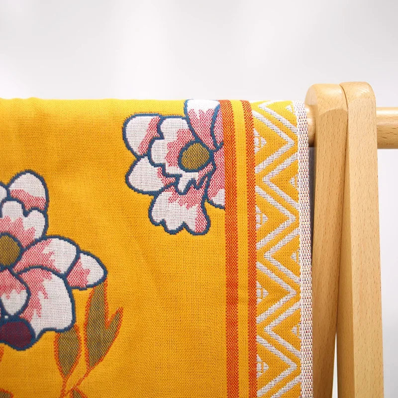 DecorBites™ 100% Cotton Large Bath Towel 80x160cm - Absorbent, Quick-Drying, Four Seasons, Flowers and Bird Design