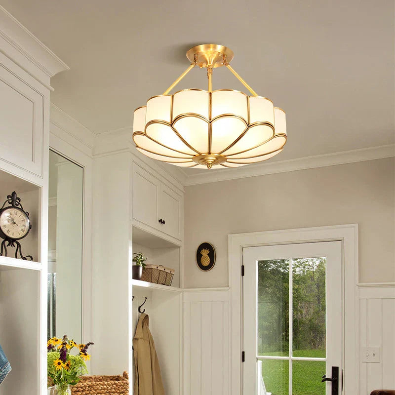 DecorBites™ Brass Ceiling Lamp: Modern Nordic Light Luxury LED Fixture for Home Bedroom